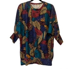 Vintage Sloppy Joes Multicolored Leaf Top